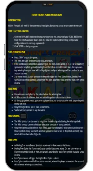 Instructions and Rules Panel